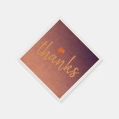 Serviette En Papier Thankgiving Script Moderne Orange Feuille d'automn (Coin)