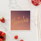 Serviette En Papier Thankgiving Script Moderne Orange Feuille d'automn (En situation)