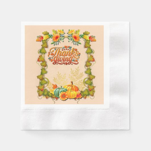 Serviette En Papier Thanksgiving Automne Automne Maple Feuilles et cit (Devant)