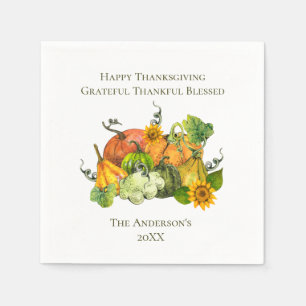 Serviette En Papier Thanksgiving automne Citrouilles d'automne personn