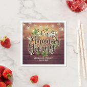 Serviette En Papier Thanksgiving Automne quitte Citrouille String lumi (En situation)