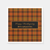 Serviette En Papier Thanksgiving Automne Tartan Plaid Couleurs automne (Devant)