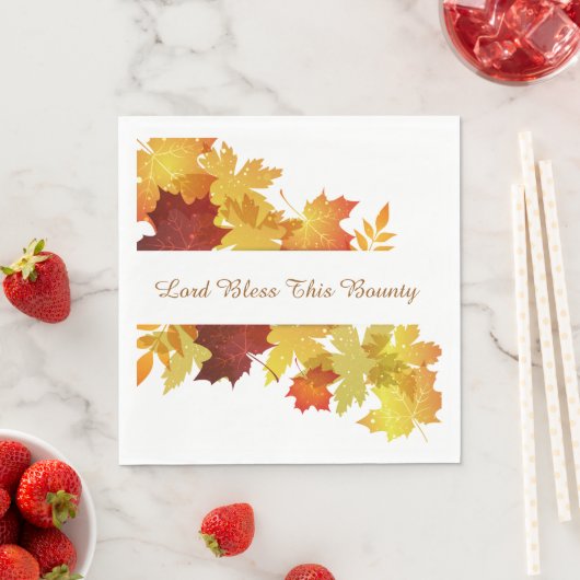 Serviette En Papier Thanksgiving Autumn Leaves Napkin (En situation)