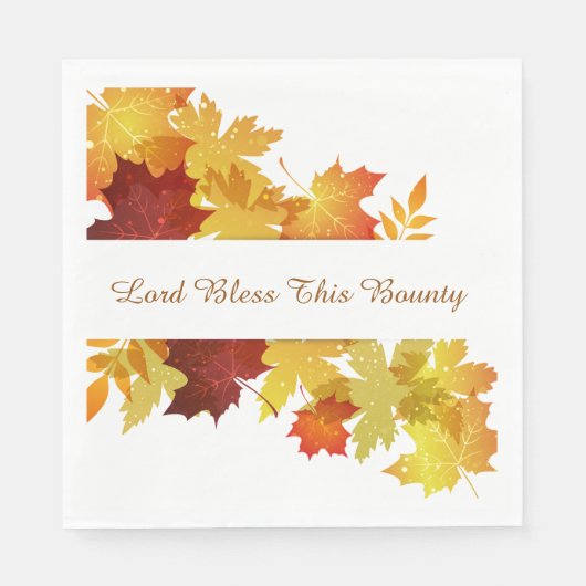 Serviette En Papier Thanksgiving Autumn Leaves Napkin (Devant)