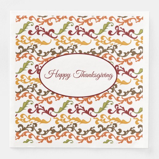 Serviette En Papier Thanksgiving Autumn Leaves Naples (Devant)