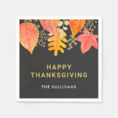 Serviette En Papier Thanksgiving Black (Devant)