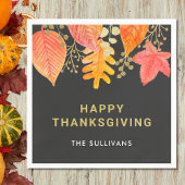Serviette En Papier Thanksgiving Black
