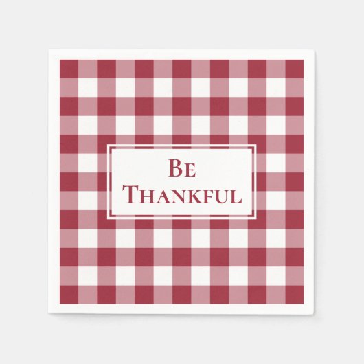 Serviette En Papier Thanksgiving blanc bordeaux En vichy chèque (Devant)