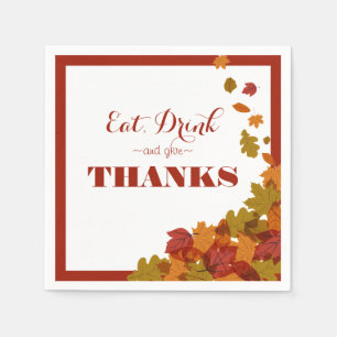 Serviette En Papier Thanksgiving Celebration Manger Boire Donner Merci