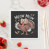 Serviette En Papier Thanksgiving Chat Funny Fake Chat Meow Thanksgivin (En situation)