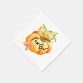 Serviette En Papier Thanksgiving, Citrouille d'aquarelle (Coin)