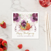 Serviette En Papier Thanksgiving Citrouille d'automne personnalisé (En situation)