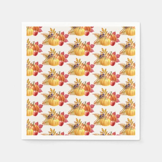 Serviette En Papier Thanksgiving Citrouille Napkin (Devant)