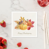 Serviette En Papier Thanksgiving Citrouille Napkin (En situation)