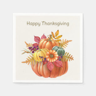 Serviette En Papier Thanksgiving Citrouille Napkin