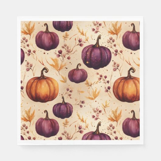 Serviette En Papier Thanksgiving Citrouille Patch Citrouilles Automne  (Devant)