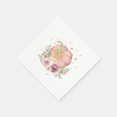 Serviette En Papier Thanksgiving Citrouille rose or (Coin)