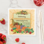 Serviette En Papier Thanksgiving Cornucopia Abondance Corne de Plenty (En situation)