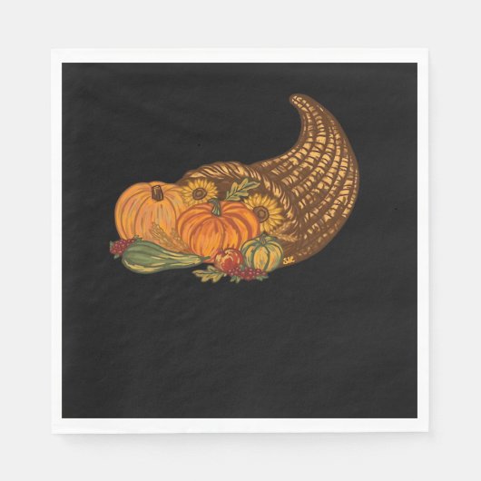 Serviette En Papier Thanksgiving Cornucopia Classic T-Shirt (Devant)