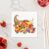 Serviette En Papier Thanksgiving Cornucopia Cocktail Napkins (En situation)