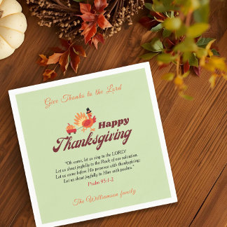 Serviette En Papier Thanksgiving Cute Turkey | Let Us Sing to the LORD
