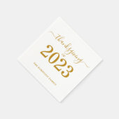 Serviette En Papier Thanksgiving de 2023 Gold Script personnalisé (Coin)