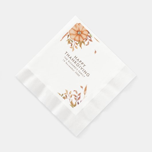 Serviette En Papier Thanksgiving Dîner Invitation Boho Theme (Coin)