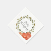 Serviette En Papier Thanksgiving Eucalyptus Wreath & Citrouille (Coin)