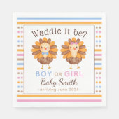 Serviette En Papier Thanksgiving Fall Gender Reveillez Turquie (Devant)