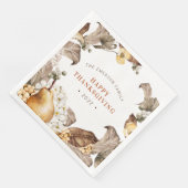 Serviette En Papier Thanksgiving Floral Napkin (Coin)