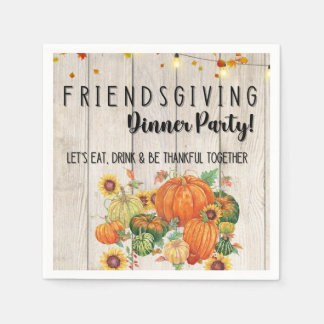 Serviette En Papier Thanksgiving Friendsgiving Cocktail Napkins