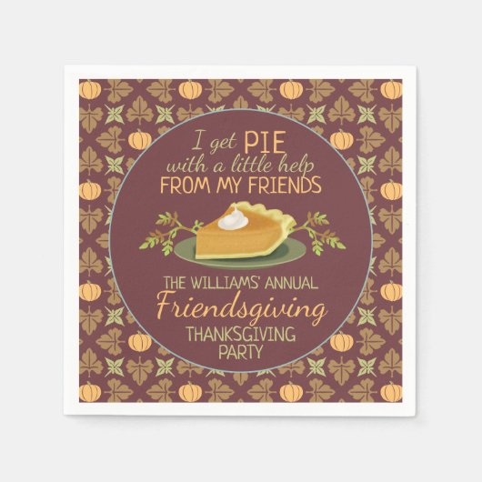 Serviette En Papier Thanksgiving Friendsgiving Party Citrouille Humour (Devant)