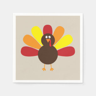 Serviette En Papier Thanksgiving gai de la Turquie d'amusement