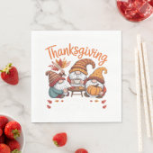 Serviette En Papier Thanksgiving Gnome Fall Leopard Turkey Essentiel T (En situation)