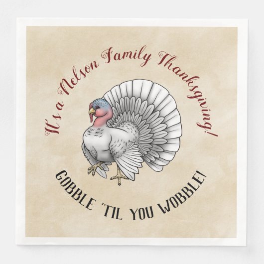Serviette En Papier Thanksgiving "Gobble "Jusqu'à ce que vous tourbill (Devant)