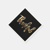 Serviette En Papier Thanksgiving Gold Script Faux élégant (Coin)
