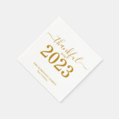 Serviette En Papier Thanksgiving Gold Script personnalisé (Coin)