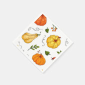 Serviette En Papier Thanksgiving Holiday Fall Citrouille Modern Orange (Coin)