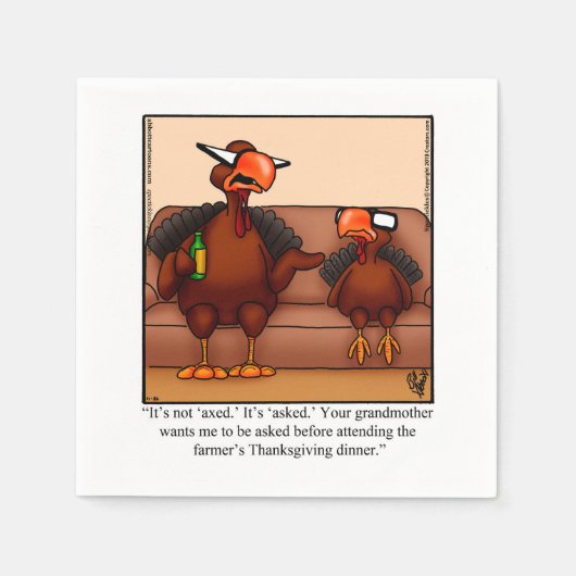 Serviette En Papier Thanksgiving Humour Cocktail Party Napkins (Devant)