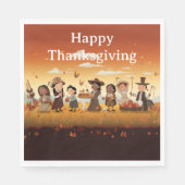 Serviette En Papier Thanksgiving Kids 12 Papier (Devant)