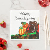 SERVIETTE EN PAPIER THANKSGIVING MAJESTIC TURKEY (En situation)