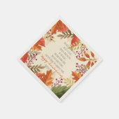 Serviette En Papier Thanksgiving Poem. Bon thanksgiving. Personnalisé. (Coin)