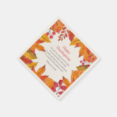 Serviette En Papier Thanksgiving Poem Pays Rustique Autumn Foliing (Coin)