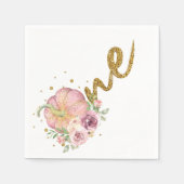 Serviette En Papier Thanksgiving premier anniversaire Citrouille rose  (Devant)