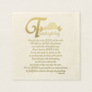 Serviette En Papier Thanksgiving - psaume 100