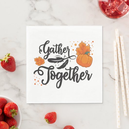 Serviette En Papier Thanksgiving Rassembler ensemble papier de script  (En situation)