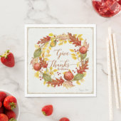 Serviette En Papier Thanksgiving Remerciez Pomegrana Fall Leaves (En situation)