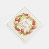 Serviette En Papier Thanksgiving Remerciez Pomegrana Fall Leaves (Coin)