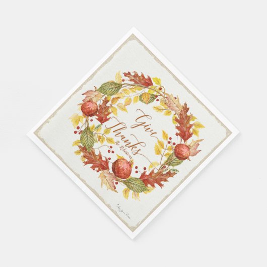 Serviette En Papier Thanksgiving Remerciez Pomegrana Fall Leaves (Coin)