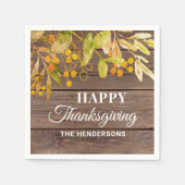 Serviette En Papier Thanksgiving rustique personnalisé (Devant)